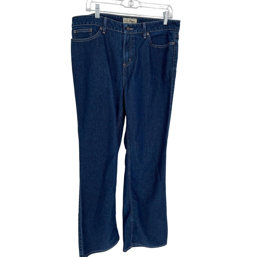 LL Bean Jeans Women's Size 14 Blue Denim Cotton Blend Straight Leg